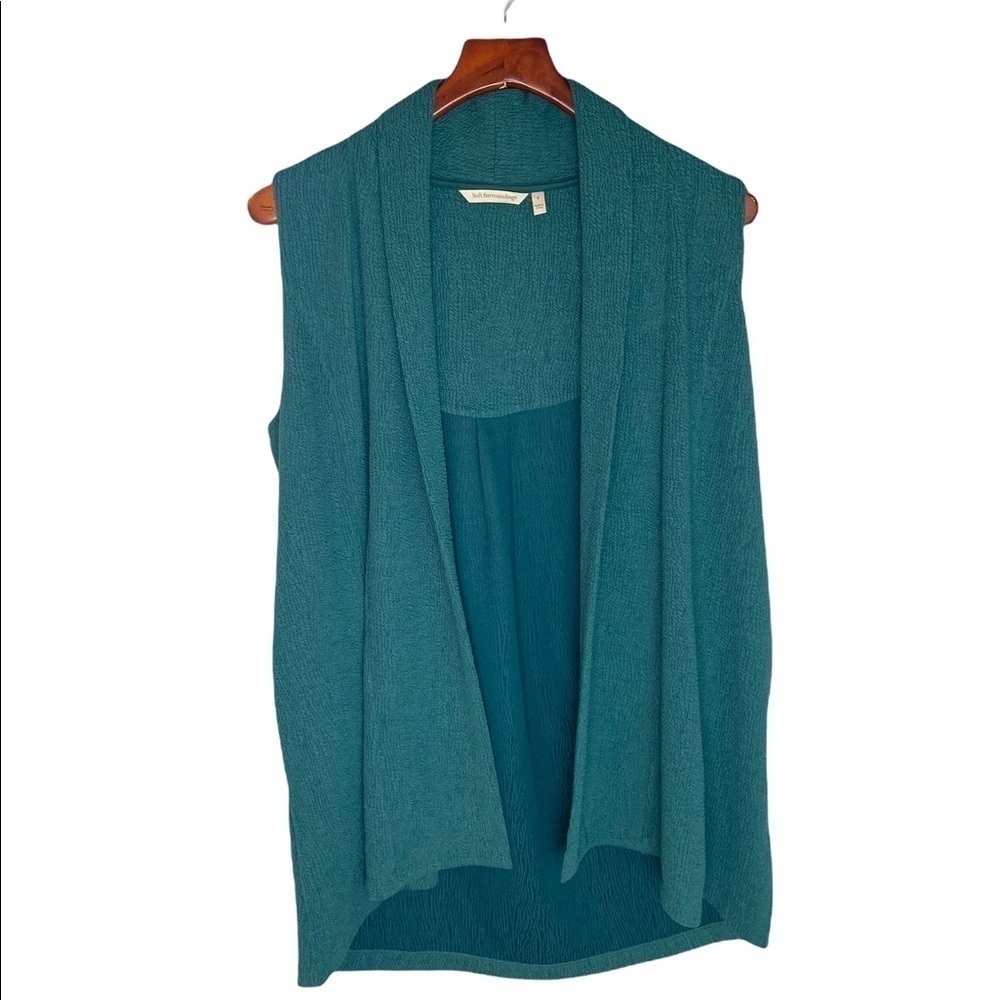 Soft Surroundings Manas Vest in Teal Atlantic S - Picture 2 of 7